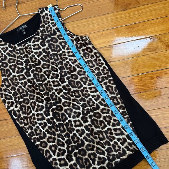 INTERMIX Animal Print Crew Neck Sleeveless Top Size P / 0 - Picture 7 of 8
